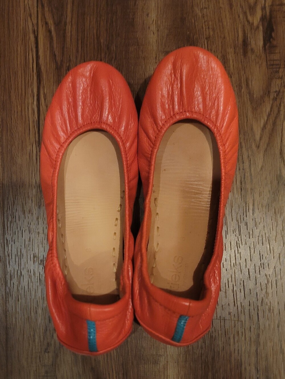 Women's Coral Leather TIEK Ballet Flats